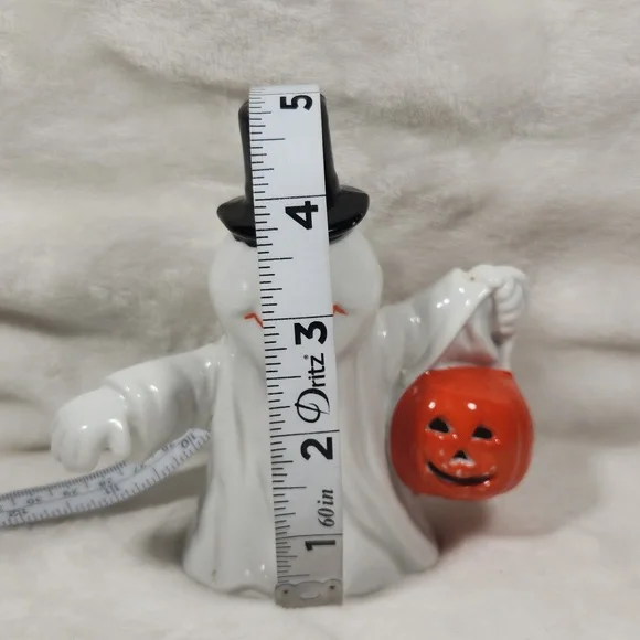 Silvestre, Celebrations, Halloween Vintage Ghost w Jack O lantern,Knick Knack - Picture 3 of 4